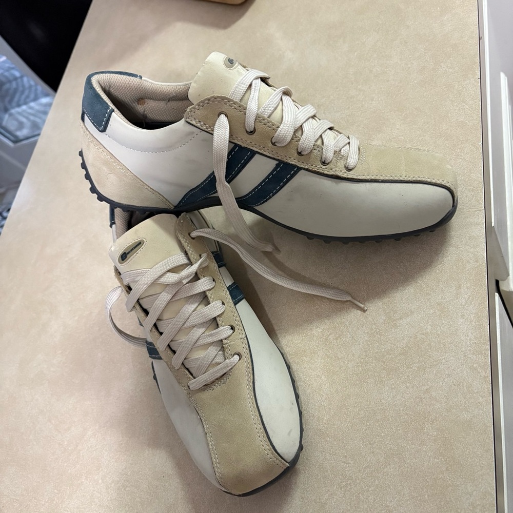 Skechers Men's Beige and Blue Sneakers